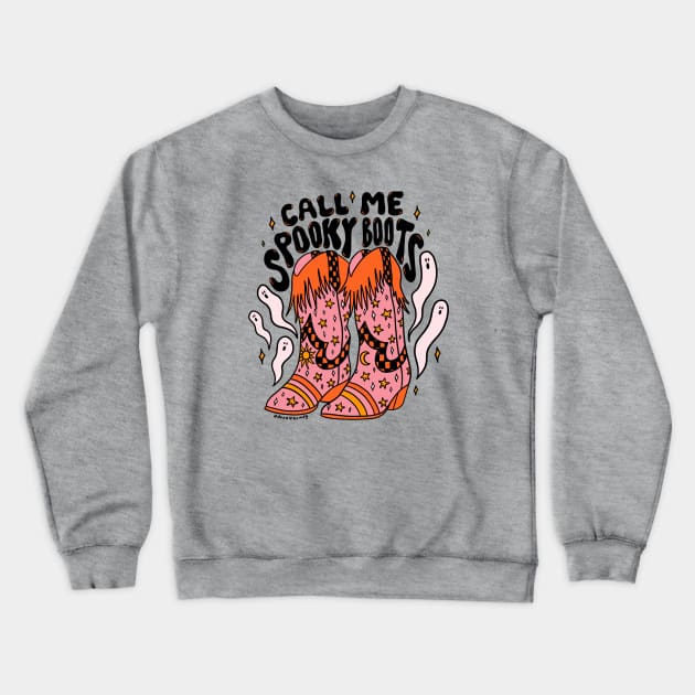 Spooky Boots Crewneck Sweatshirt by Doodle by Meg